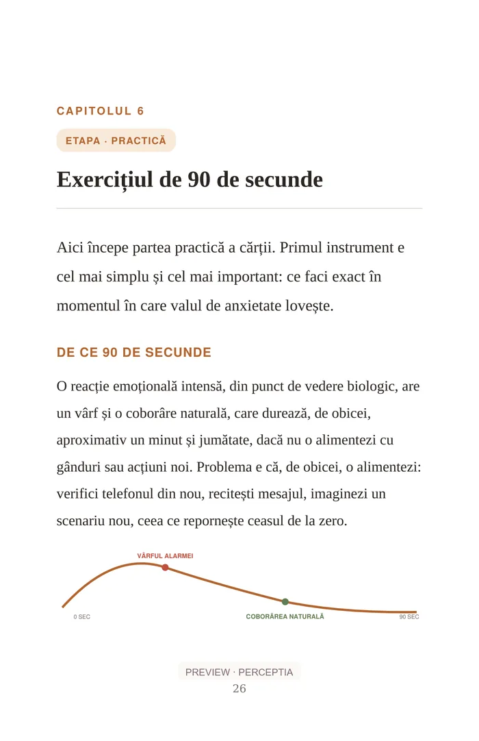Relații, limite & liniște — Liniștea dintre mesaje · Exercițiul de 90 de secunde, PDF pagina 26