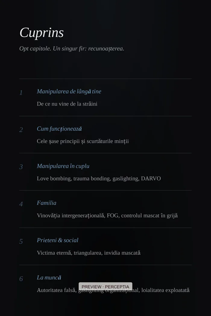 Manipularea de lângă tine — Cuprins, PDF pagina 3