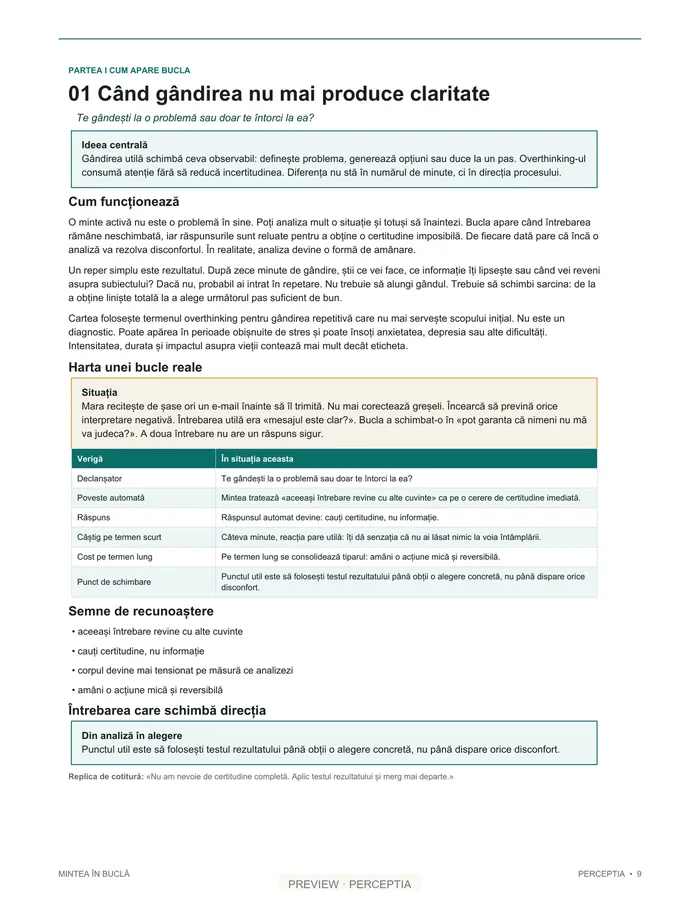 Mintea în buclă — Când gândirea nu mai produce claritate, PDF pagina 9