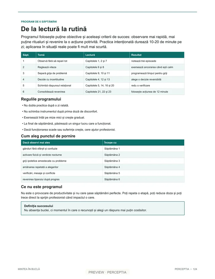 Mintea în buclă — Programul de șase săptămâni, PDF pagina 124