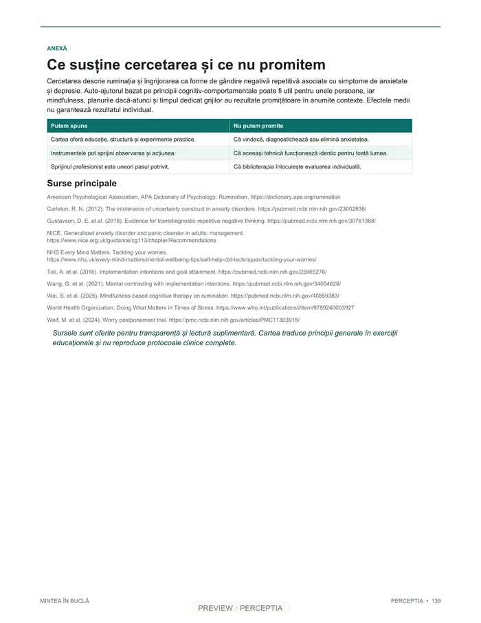 Mintea în buclă — Ce susține cercetarea, PDF pagina 139