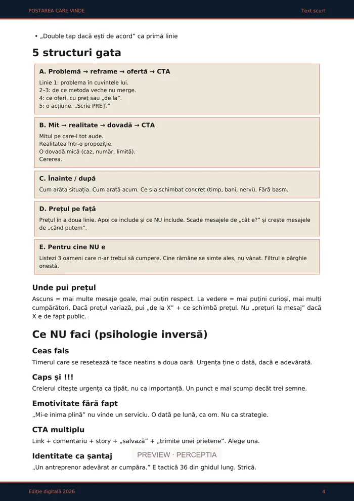 Postarea care vinde — Cinci structuri gata de folosit, PDF pagina 4